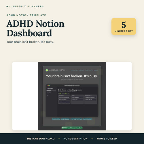 ADHD Notion Dashboard - overview