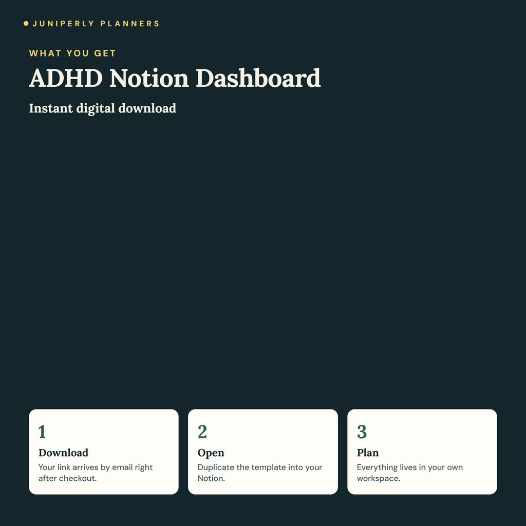 ADHD Notion Dashboard - what you get