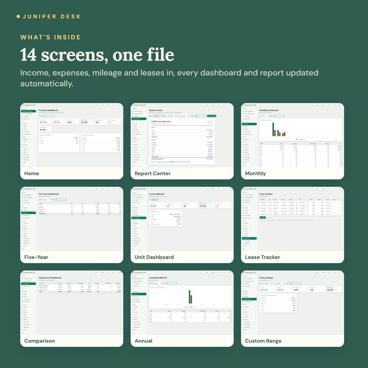 Rental Property Tracker - every screen inside