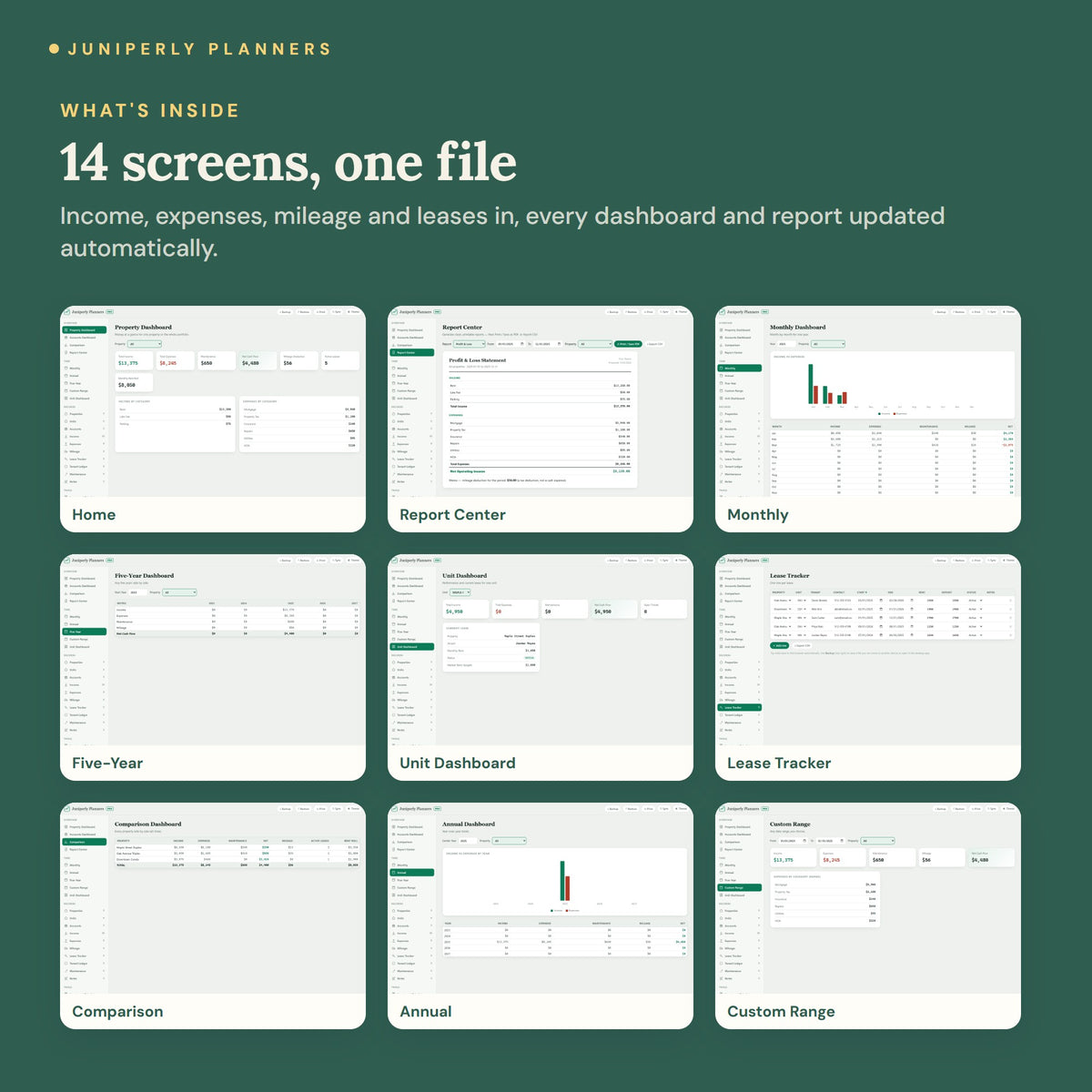 Rental Property Tracker - every screen inside