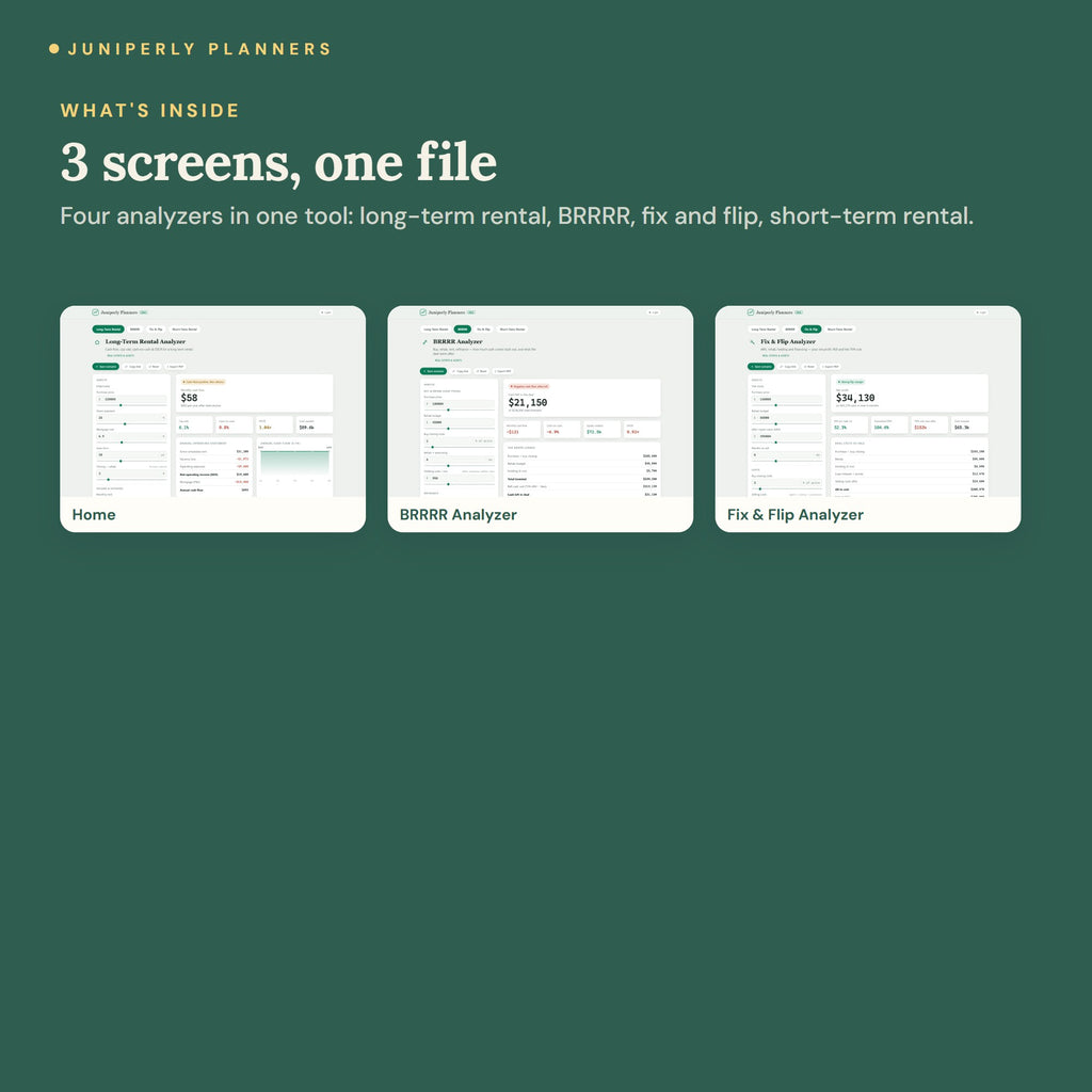 Investment Property Analyzer Pro - every screen inside