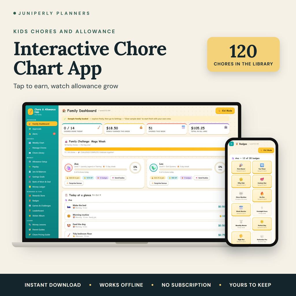 Interactive Chore Chart App - overview