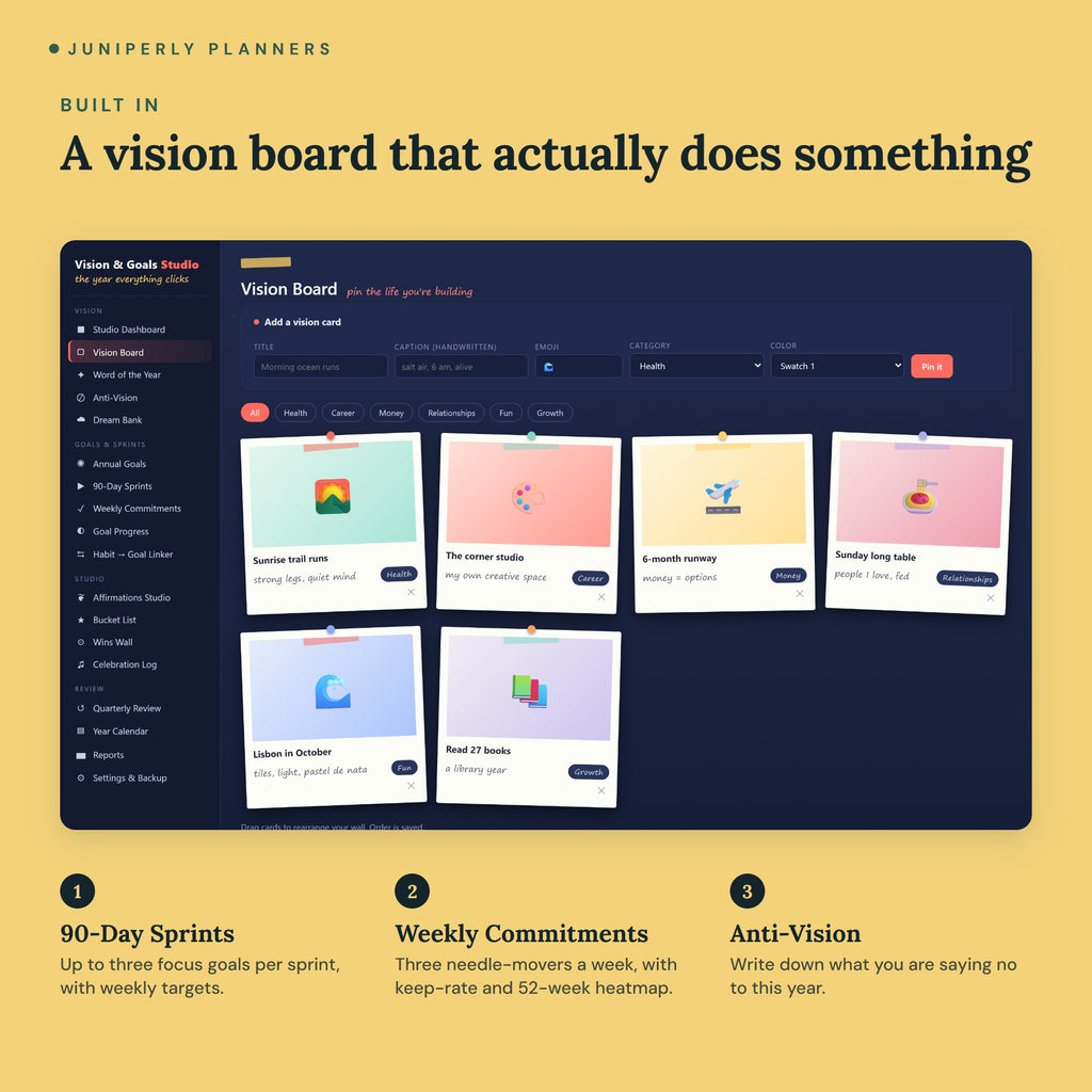 Vision & Goals Studio - key features