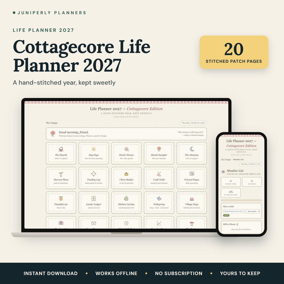 Cottagecore Life Planner 2027 - overview