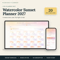 Watercolor Sunset Planner 2027 - overview