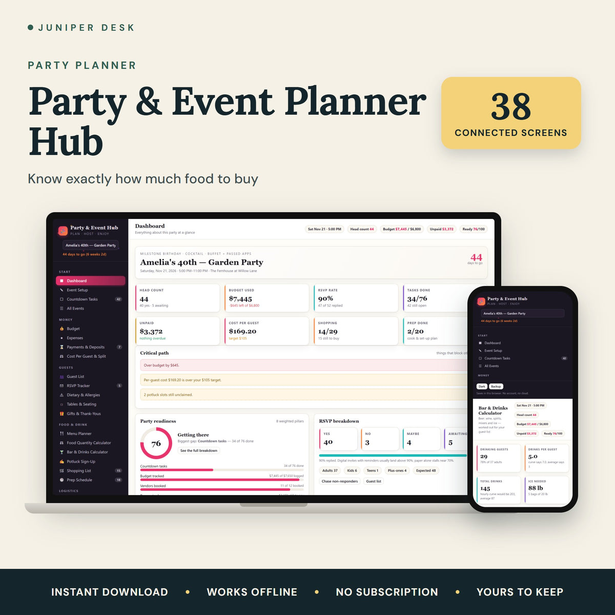 Party & Event Planner Hub - overview