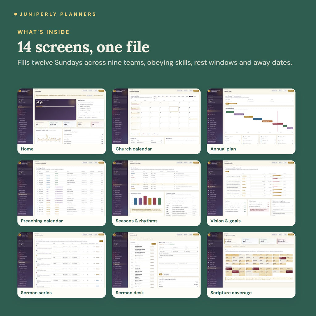 Ministry & Church Planner Hub - every screen inside
