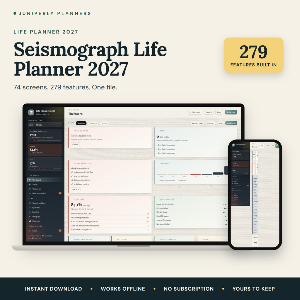 Seismograph Life Planner 2027 - overview