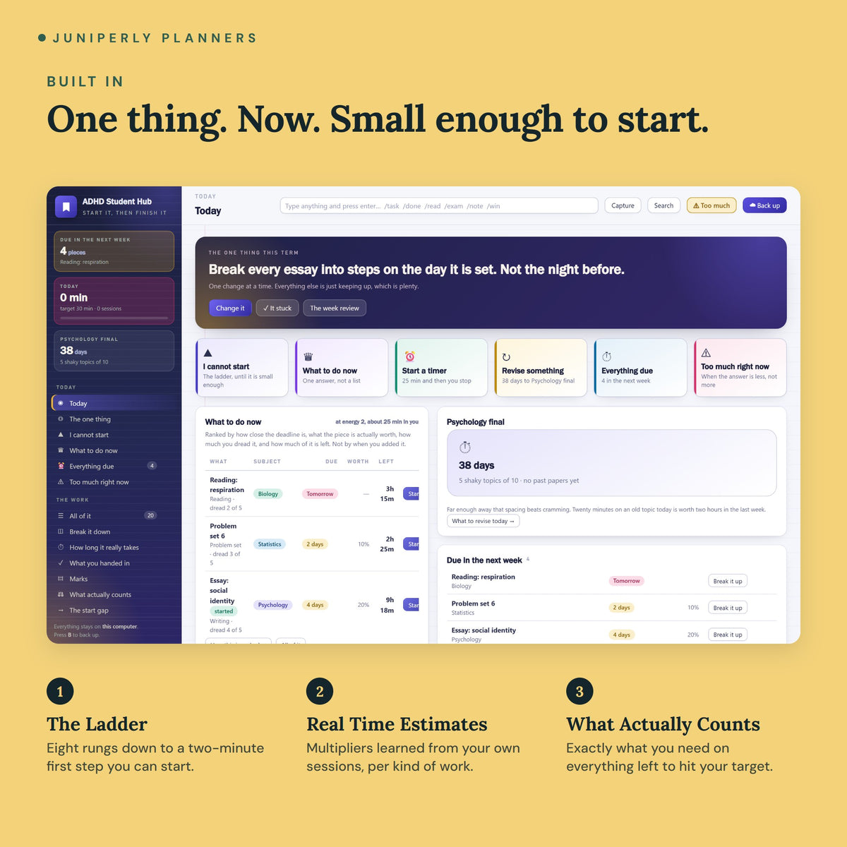 ADHD Student Planner Hub - key features