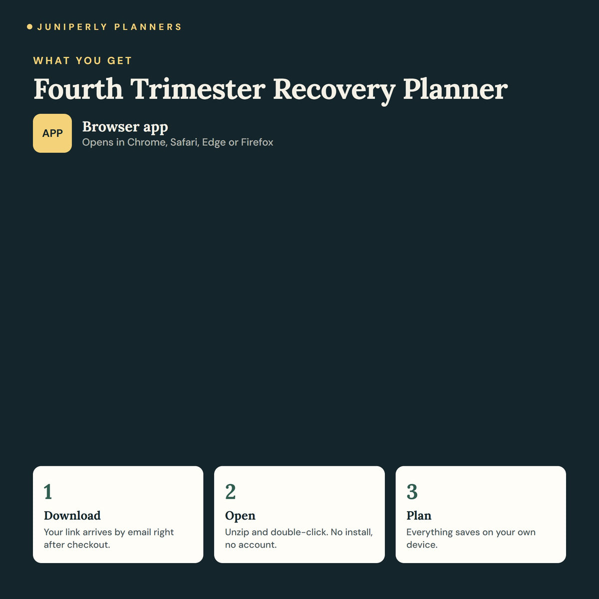 Fourth Trimester Recovery Planner - what you get