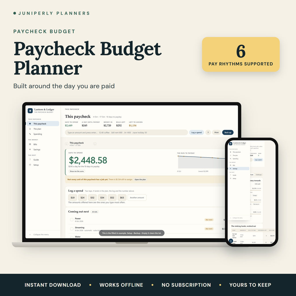 Paycheck Budget Planner - overview