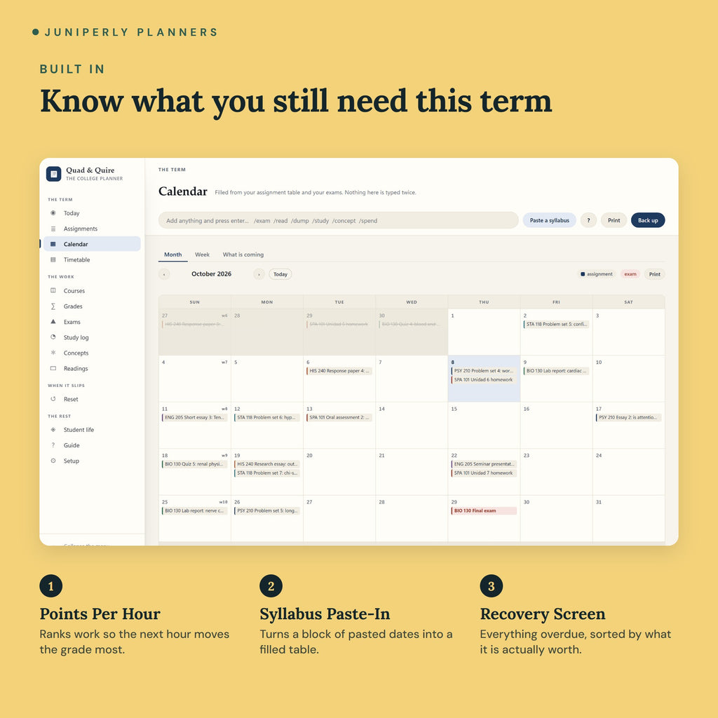College Grade Calculator - key features