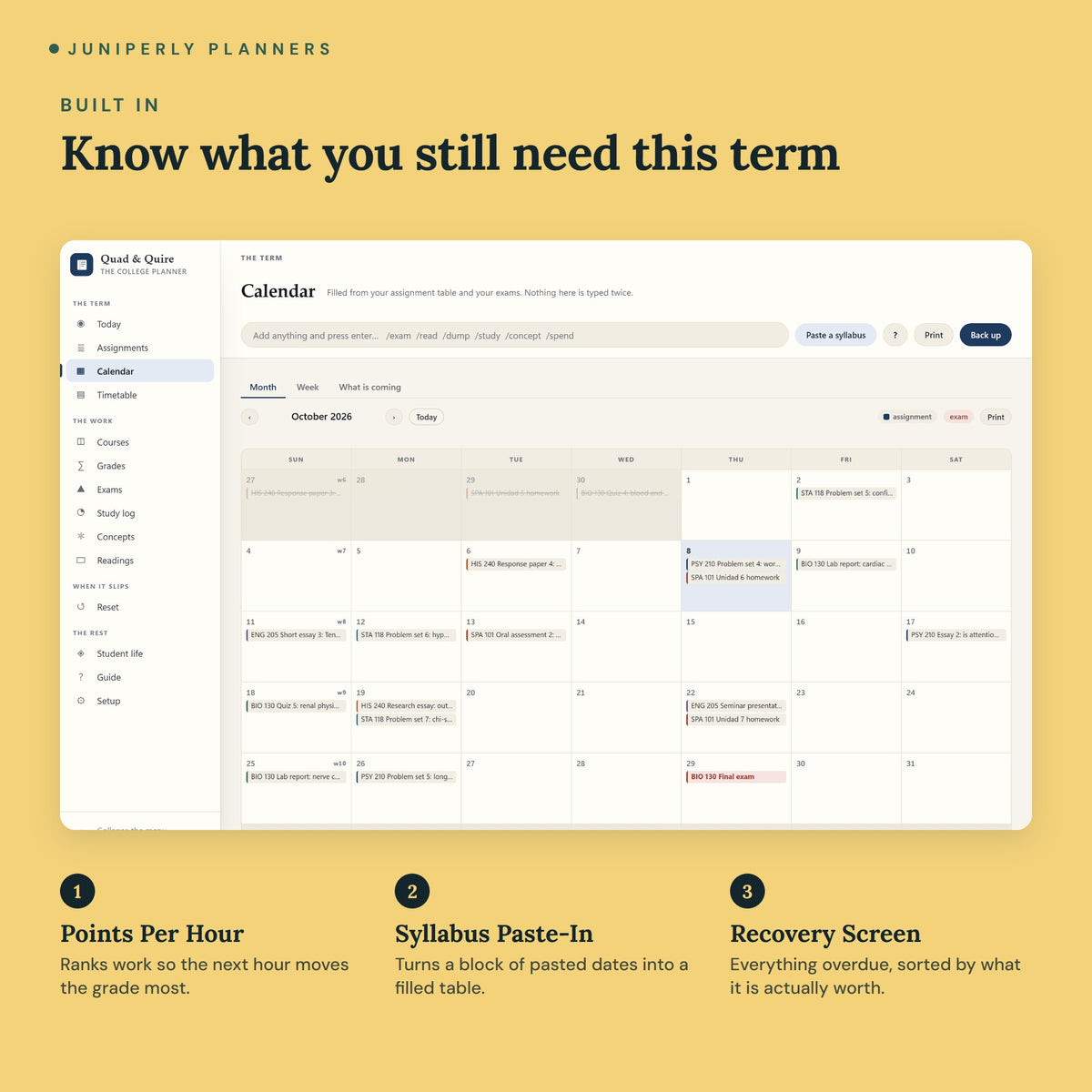 College Grade Calculator - key features