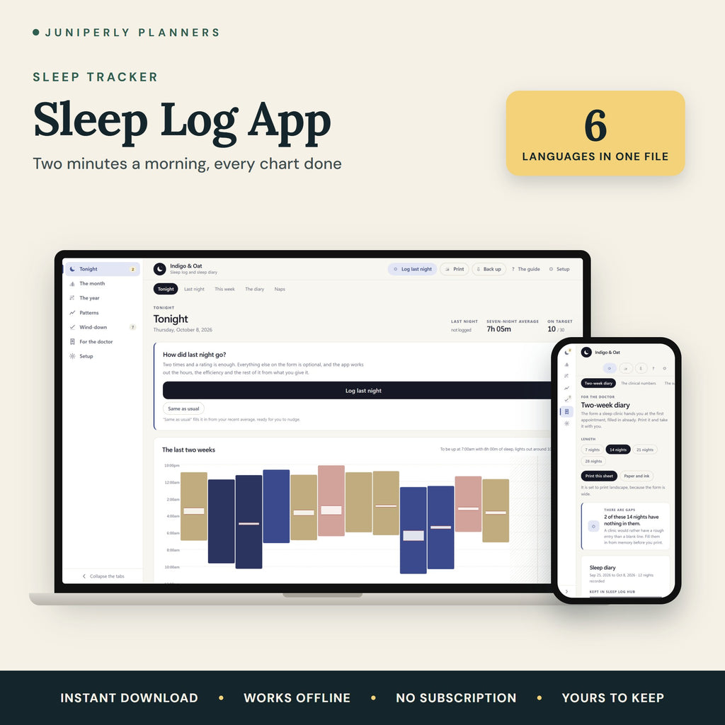 Sleep Log App - overview