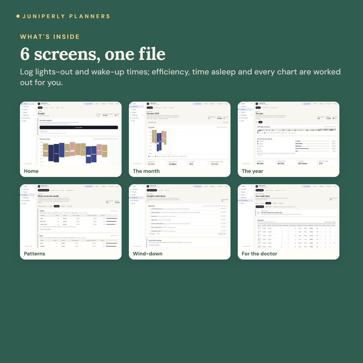 Sleep Log App - every screen inside