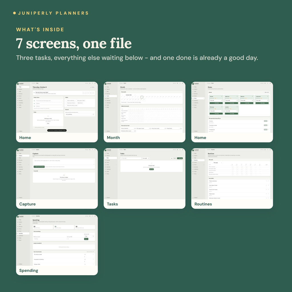 Foothold ADHD Planner - every screen inside