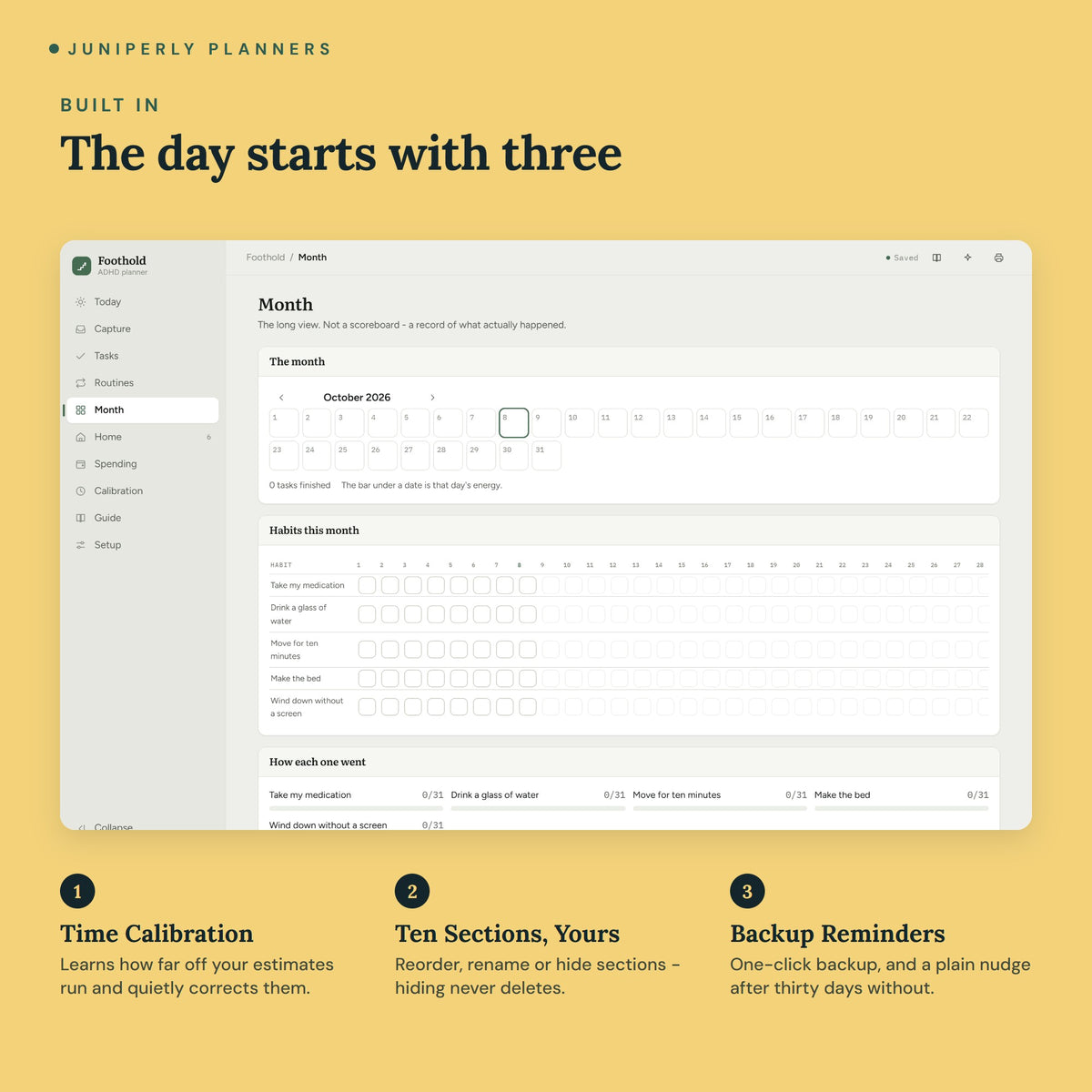 Foothold ADHD Planner - key features