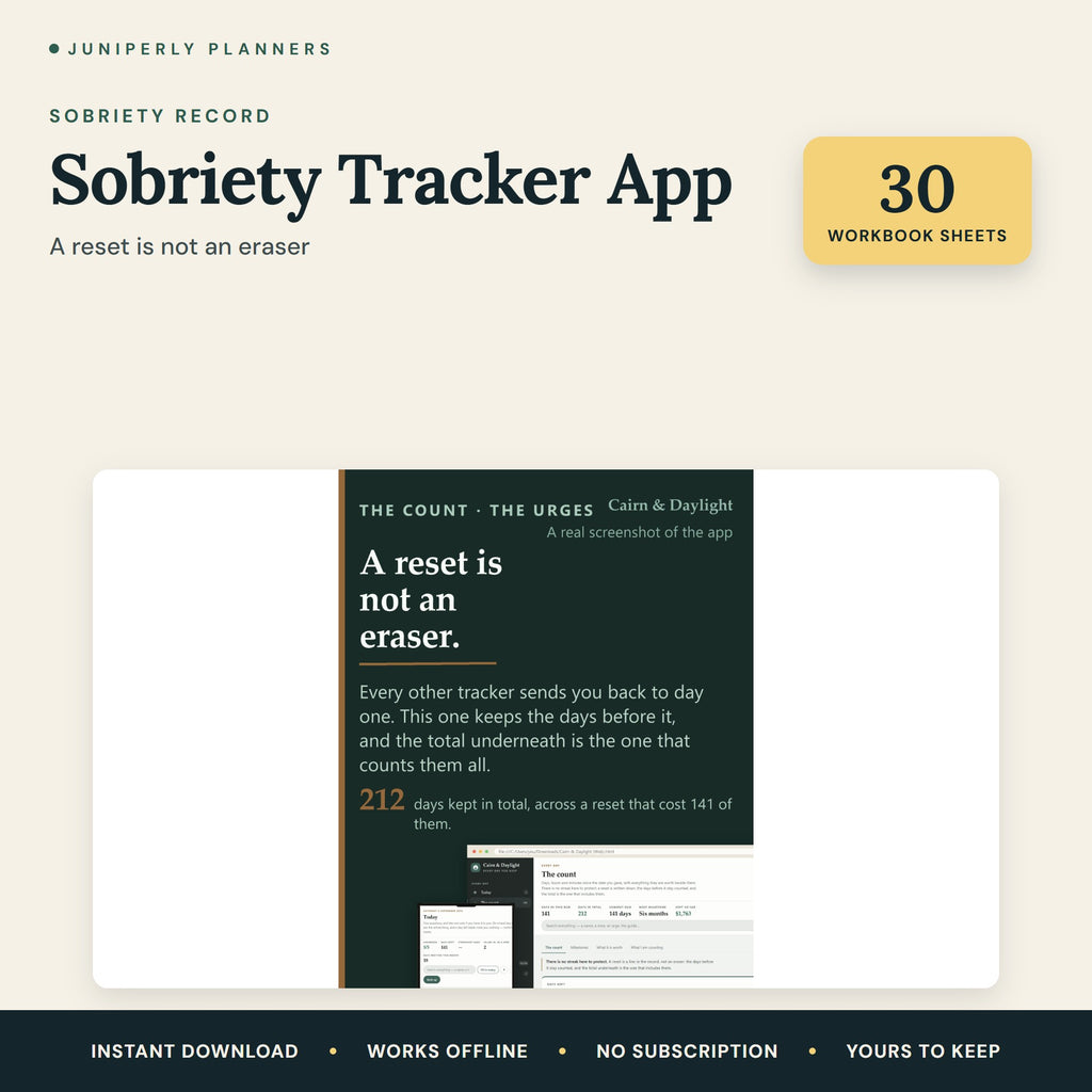 Sobriety Tracker App - overview