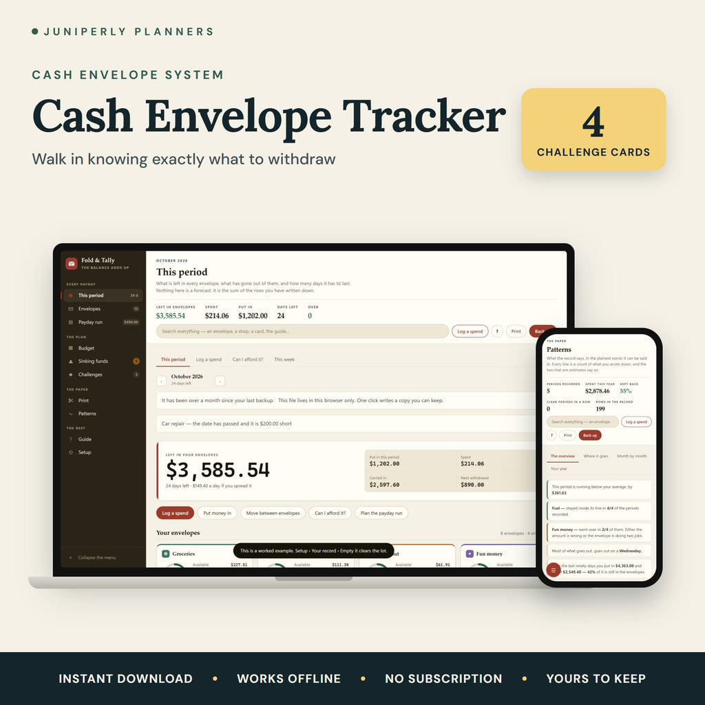 Cash Envelope Tracker - overview