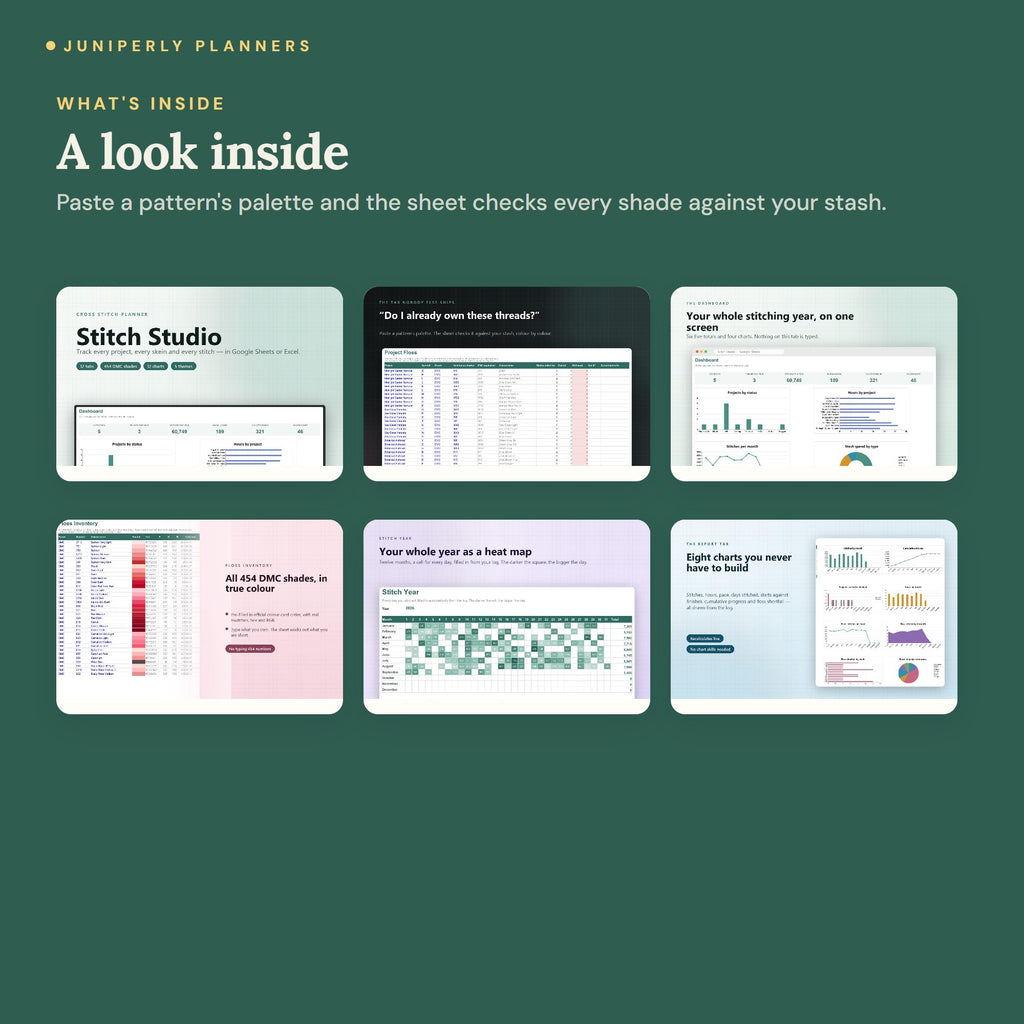 Stitch Studio Cross Stitch Planner - every screen inside
